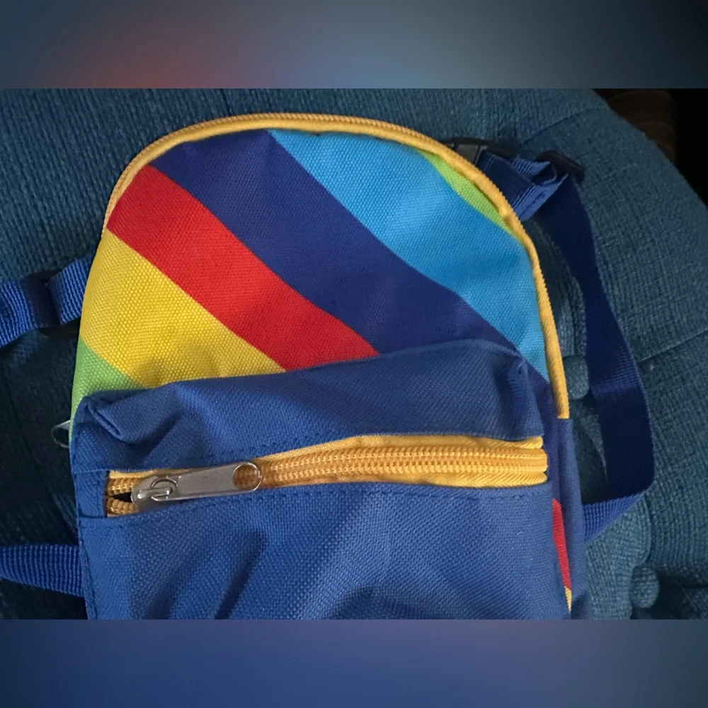 🌈 Cute Rainbow Striped Doggy Backpack. Best for Small Pups. 🎒